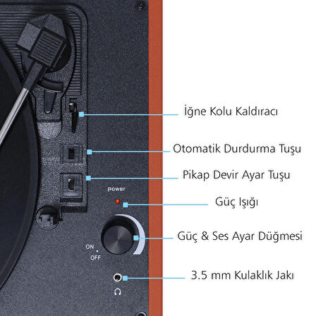 T310CH Şarj Özellikli Plak Çalar 33-45-78 Devir