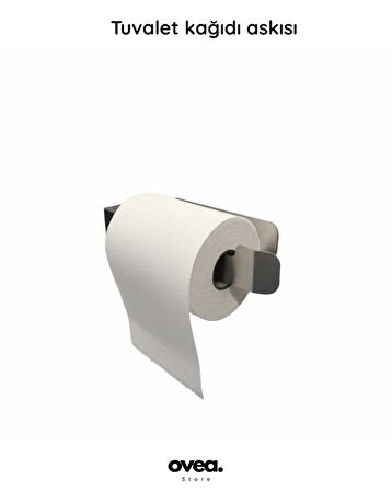 Paslanmaz Çelik Tuvalet Kağıdı Askılık / Yapışkanlı Tasarım / 18 cm / Tuvalet Kağıtlığı