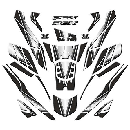 Honda PCX 125 DX 2025 36 Parça Tank Pad Seti Siyah-Nardo
