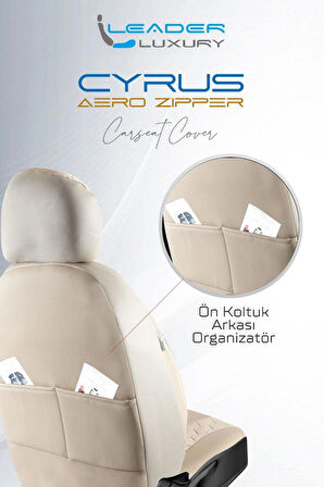 Ford Fiesta Eski Lüx Deri Detaylı Oto Koltuk Kılıfı Ön Arka Takım Cyrus BEJ