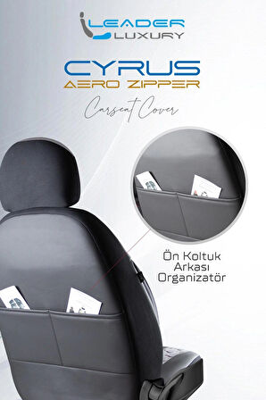Fiat Linea Lüx Deri Detaylı Oto Koltuk Kılıfı Ön Arka Takım Cyrus FÜME