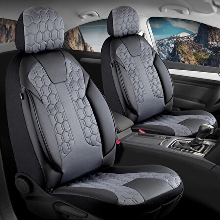 Honda CRX Lüx Deri Detaylı Oto Koltuk Kılıfı Ön Arka Takım Cyrus FÜME