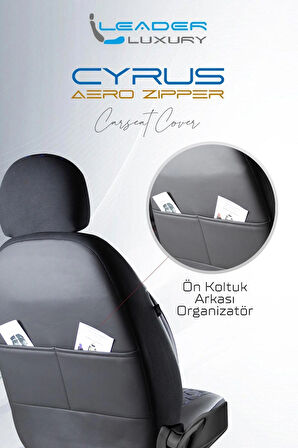 Dodge Nitro Lüx Deri Detaylı Oto Koltuk Kılıfı Ön Arka Takım Cyrus SİYAH MAVİ