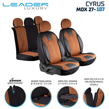 Chevrolet Cruze HB Lüx Deri Detaylı Oto Koltuk Kılıfı Ön Arka Takım Cyrus TARÇIN
