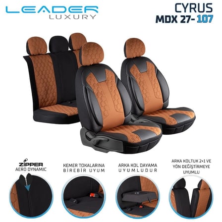 Fiat Palio Lüx Deri Detaylı Oto Koltuk Kılıfı Ön Arka Takım Cyrus TARÇIN