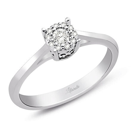 0.14 Ct. Modern Tasarım Coronet Tektaş Yüzük