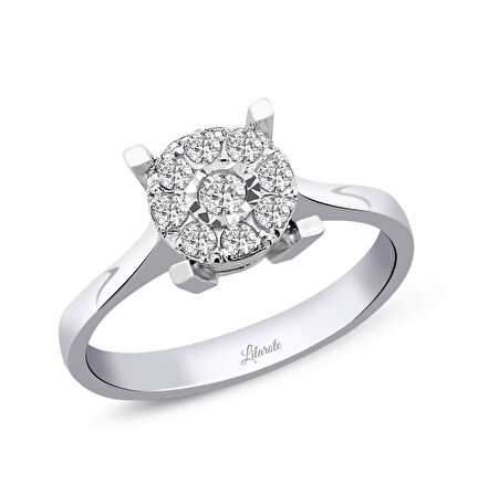 0.22 Ct. Modern Tasarım Coronet Tektaş Yüzük