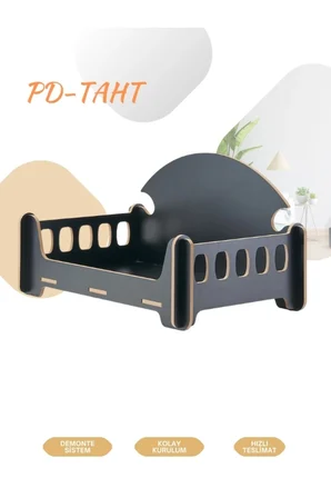 Pd Taht Rahat Kedi Köpek Yatağı 30*50 Siyah Yıkanabilir Duck Kumaş Minderi Ile Beraber