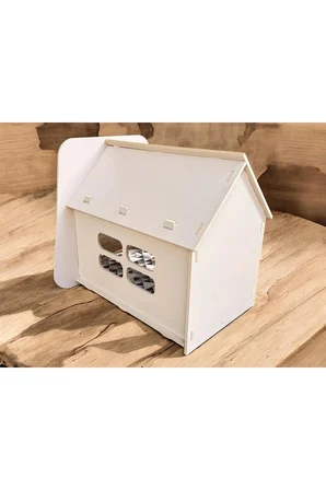 Caramel 30*50 Kedi Köpek Evi Yıkanabilir Kumaş Minderi Ile Beraber