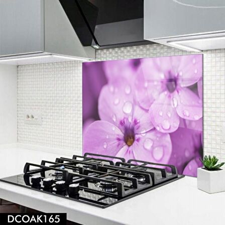 Pratik Dekor 60x52 cm Cam Ocak Arkası Koruyucu Ankastre Arkası Koruyucu | ÇİÇEK