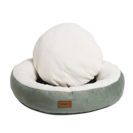 Peluş Minderli Küçük ve Orta Irk Kedi Köpek Yatağı 62x65 cm - Yeş