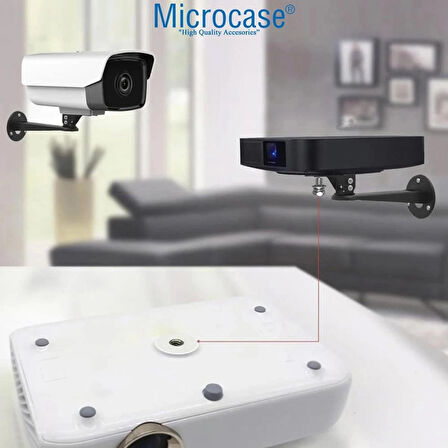 Microcase Metal Döner Başlıklı CCTV Kamera Projeksiyon Duvara Monte Askı Aparatı - BEYAZ AL5283