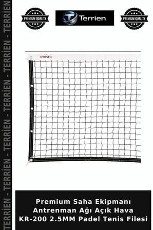 Premium Saha Ekipmanı Antrenman Ağı Açık Hava KR-200 2.5MM Padel Tenis Filesi