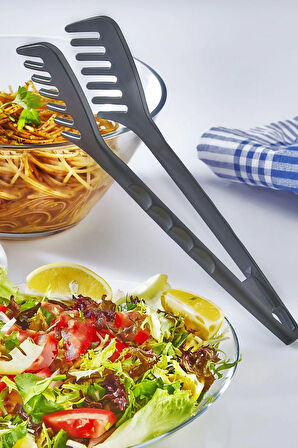 Pratik Yanmaz Yapışmaz Yüksek Isıya Dayanıklı Sert Plastik Makarna ve Salata Servis Maşası