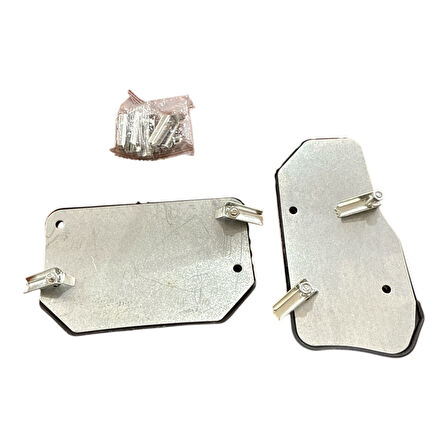 Universal Otomatik Metal Pedal Seti 2 Parça Krom Siyah