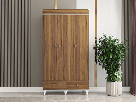 PATİKO PDLP 201 CEVİZ 3 KAPAKLI PERA DOLAP