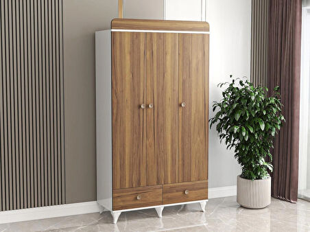 PATİKO PDLP 201 CEVİZ 3 KAPAKLI PERA DOLAP