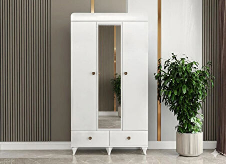 PATİKO PDLP 202 BEYAZ 3 KAPAKLI AYNALI PERA DOLAP