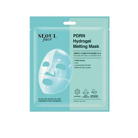 Dermal Seoul Face PDRN Hydrojel Eriyen Maske Nemlendirici Cilt Onarıcı Şeffaf Jel Maske 34 Gr 5 Adet