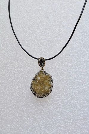 Doğal Sitrin Kristali Kolye 400-24