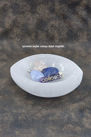 Enerji Çanağı Beyaz Selenit Oval Kase 45OV