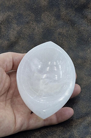 Enerji Çanağı Beyaz Selenit Oval Kase 45OV