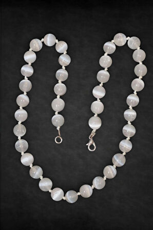 10mm Beyaz Selenit Kolye 340-2