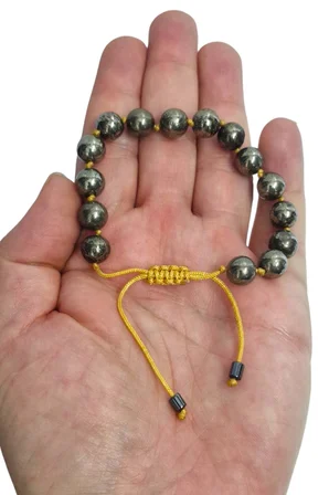 8 Mm Pirit Taşı Bileklik Makrome Ayarlı 525-2