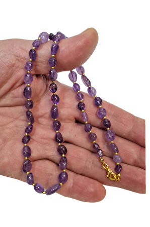 Ametist Kolye 50 CM Amorf Kesim 460-1