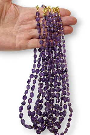 Ametist Kolye 50 CM Amorf Kesim 460-1