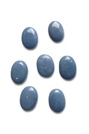 Doğal Anjelit Masaj Terapi Taşı - Palm Stone 107-2