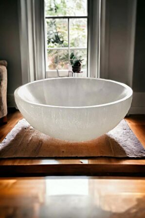 Beyaz Selenit Kase Enerji Çanağı 46Y