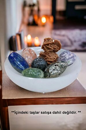 Beyaz Selenit Kase Enerji Çanağı 46Y