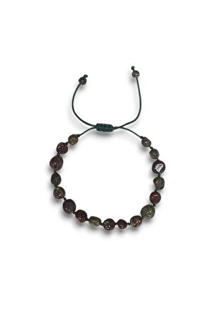 Dragon Blood Jasper Bileklik Makrome Ayarlı 337-3