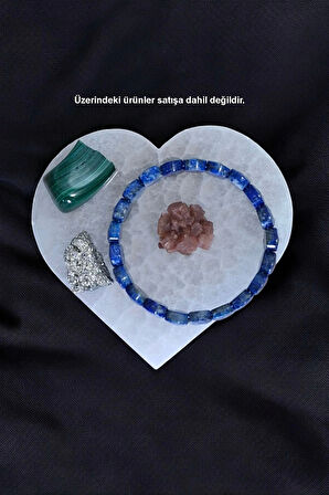 Enerji Yükleyici Beyaz Selenit Kalp Kesim Plaka 45KK