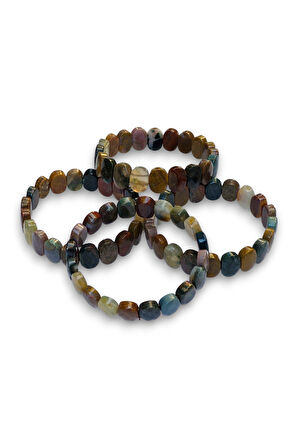 Faset Kesimli Ocean Jasper Bileklik Elastik Yapılı 529-1