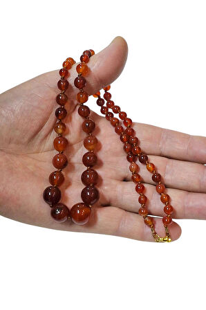 Karnelyan Akik Kolye - El İşi Süzme Tasarım 413-5