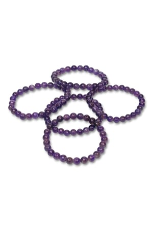 Koyu Mor Ametist Bileklik 6 mm Küre Kesim 508-3