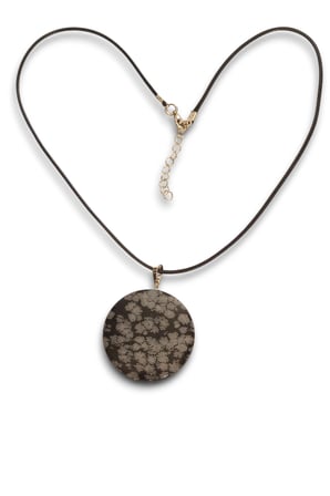 Kartanesi Obsidyen Yuvarlak Kesim Kolye 463-2