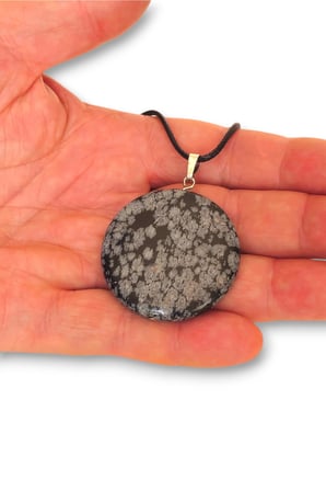 Kartanesi Obsidyen Yuvarlak Kesim Kolye 463-2