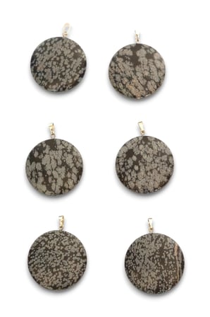 Kartanesi Obsidyen Yuvarlak Kesim Kolye 463-2