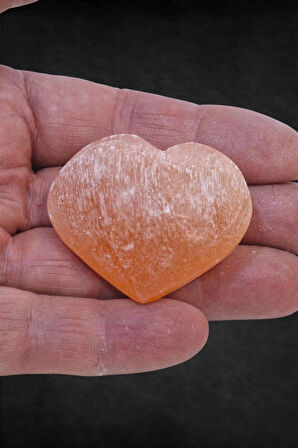 Küçük Boy Turuncu Selenit Kalp