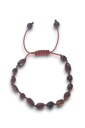 Mahagony Obsidyen Bileklik Makrome Ayarlı 334-6