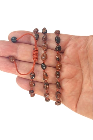 Mahagony Obsidyen Bileklik Makrome Ayarlı 334-6