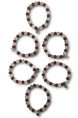 Rudrakşa, Kristal Kuvars Bileklik Ohm Sembollü Rudraksha 414-4