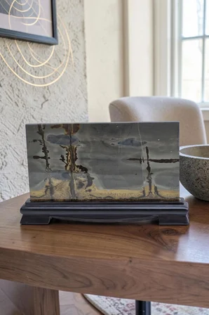 Süper Desenli Manzara Taşı Picture Jasper Dekoratif Parça 9DJ