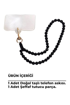 Telefon Bilek Askısı Siyah Oniks Doğal Taş 677-2