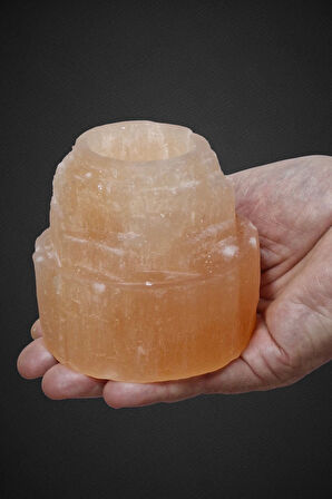 Turuncu Selenit Mumluk 8 Cm Tealight Mumluk