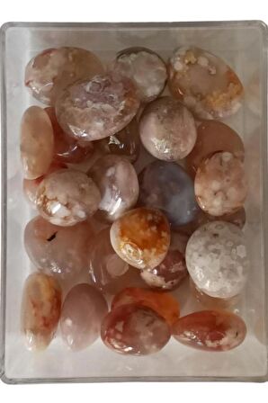 Flower Agate Çiçek Akik 50 Gram Tamburlu Parçalar 631