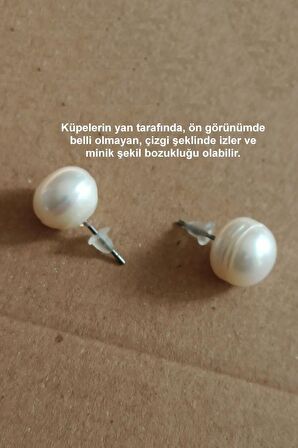 Kültür İncisi Çivili Küpe - 11 mm. İnci küpe